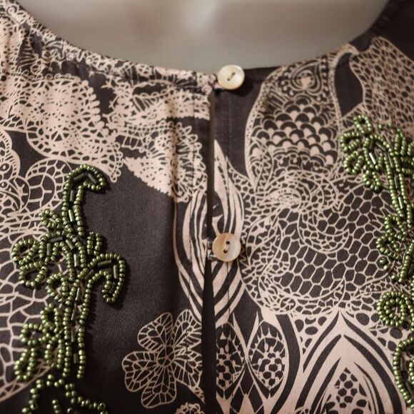 Odd Molly Silk Butterfly Print Purple Mini Dress Beaded Size 4 NWT - Picture 3 of 16